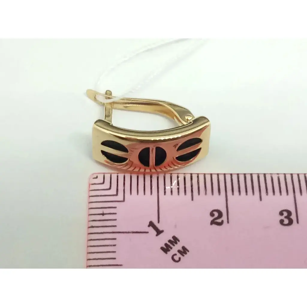 Золоті сережки Tango з каучуком. 930014 - фото 6