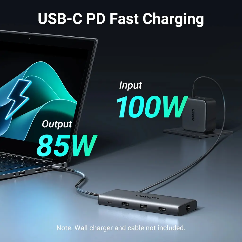 Док-станція USB3.2 Type-C --> HDMIx2,8K30Hz/4K60Hz/3xUSB-A/2xUSB-C 3.2/ RJ45/SD/TF/PD 100W CM639 - фото 4