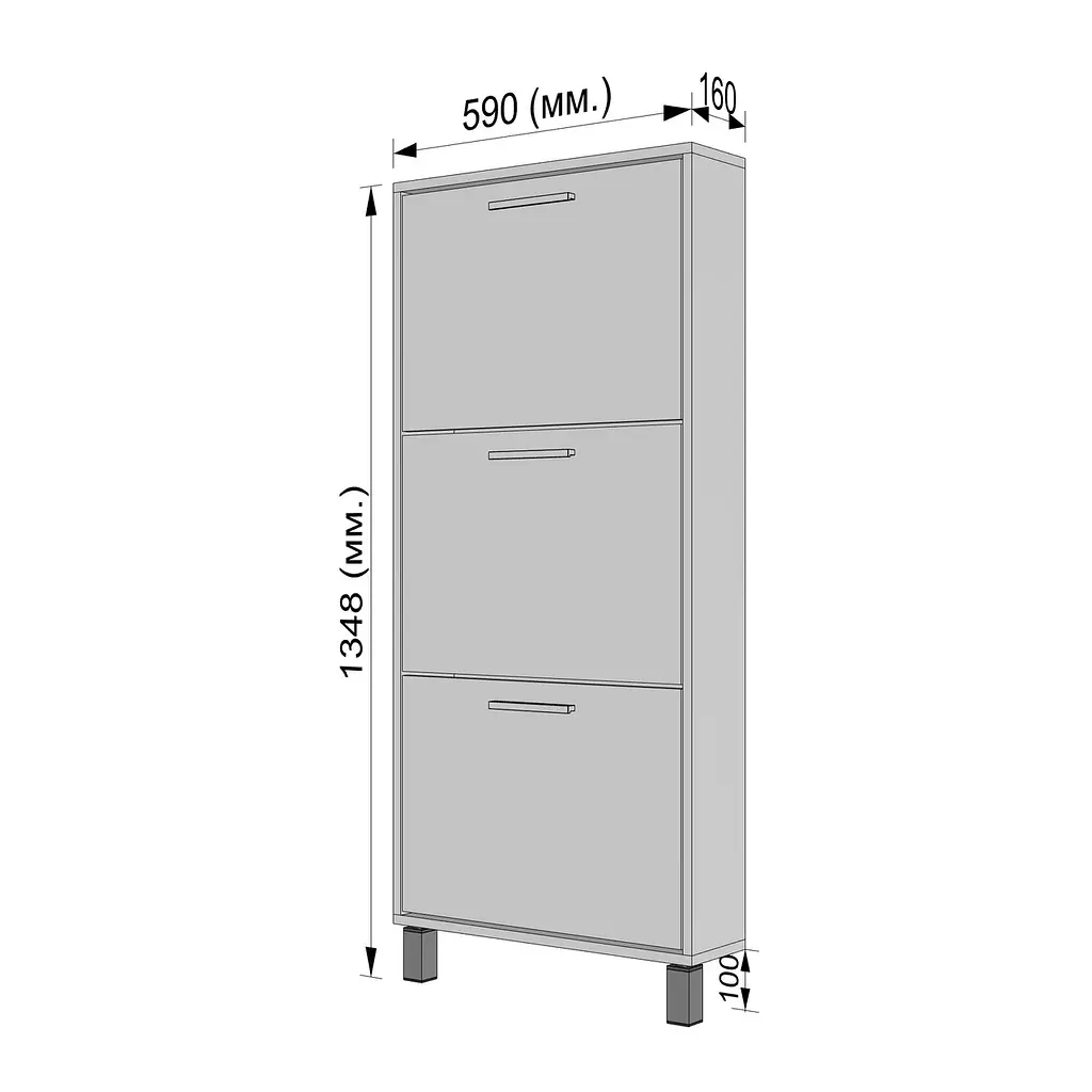 Полиця для взуття Flamecame підлогова з ДСП F-160 - фото 10