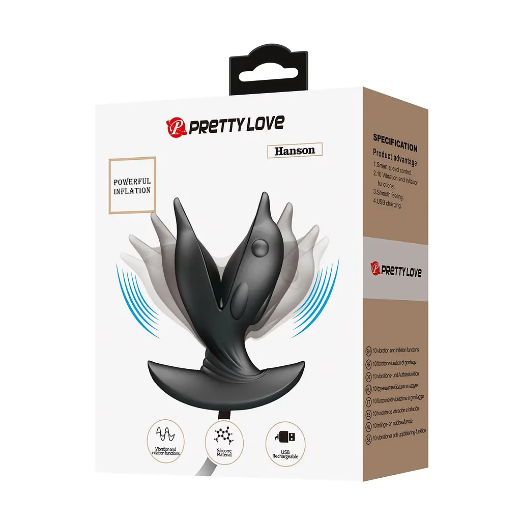 Анальний розширювач з вібрацією Pretty Love Hanson 10.6 см (чорний) - фото 9