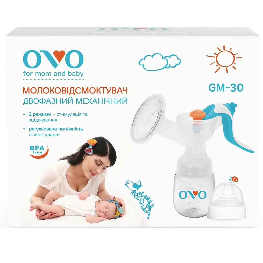 Двухфазный механический молокоотсос OVO GM-30 - фото 9