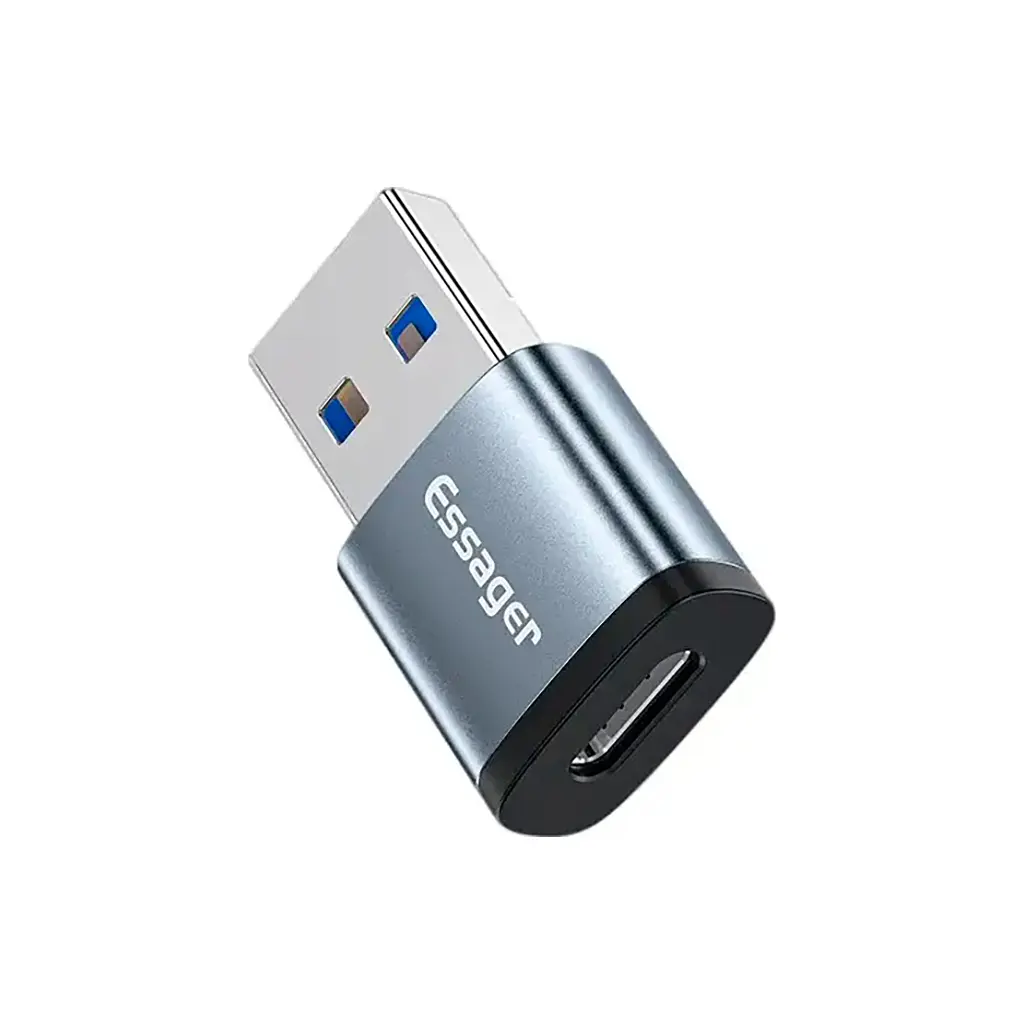 Перехідник USB 3.0 AM to USB-C F gray Essager (EZJCA-SRB0G) - фото 2
