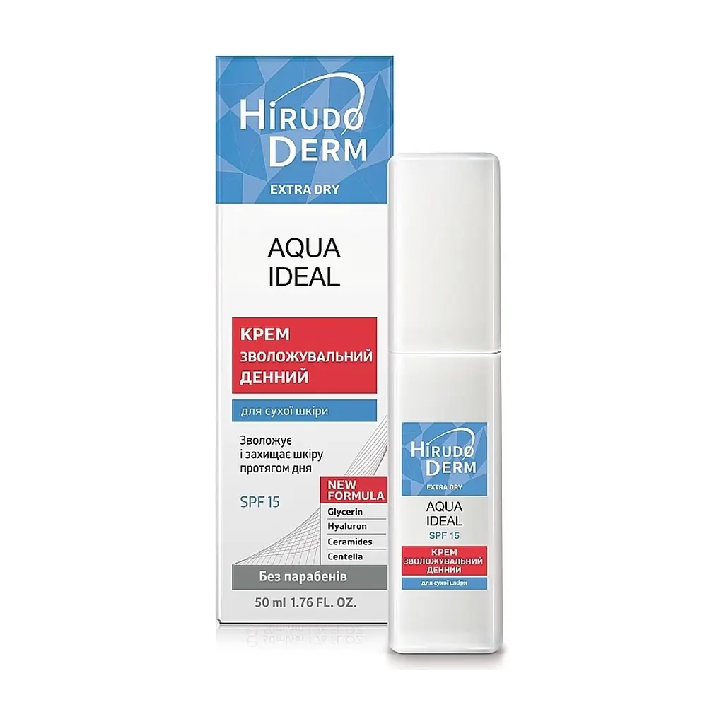 Крем для обличчя Біокон Hirudo Derm Extra Dry Aqua Ideal Зволожувальний денний 50 мл (4820008319036)