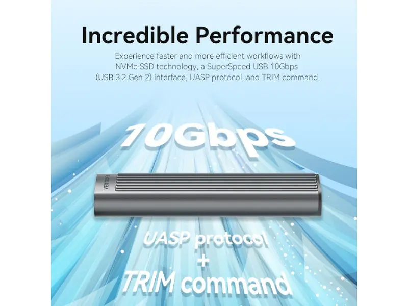Кишеня зовнішня Vention KPKH0 NVMe PCIe M.2 to USB 3.2 Space Gray - фото 10