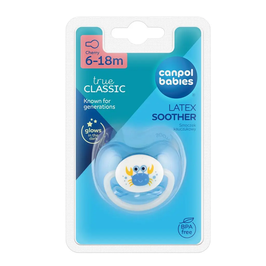 Латексна кругла пустушка Canpol Babies Nature 6–18 місяців блакитна (22/607) - фото 4
