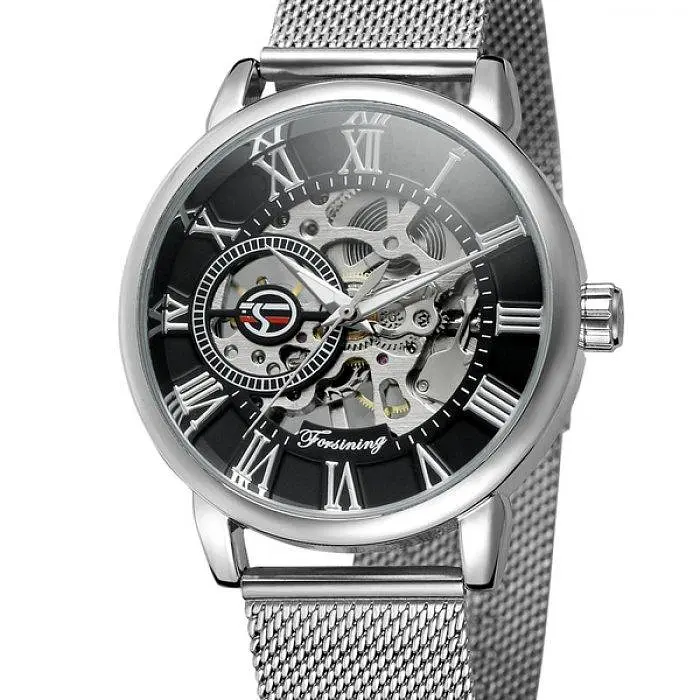 Чоловічий наручний годинник Forsining Aston Silver - фото 2