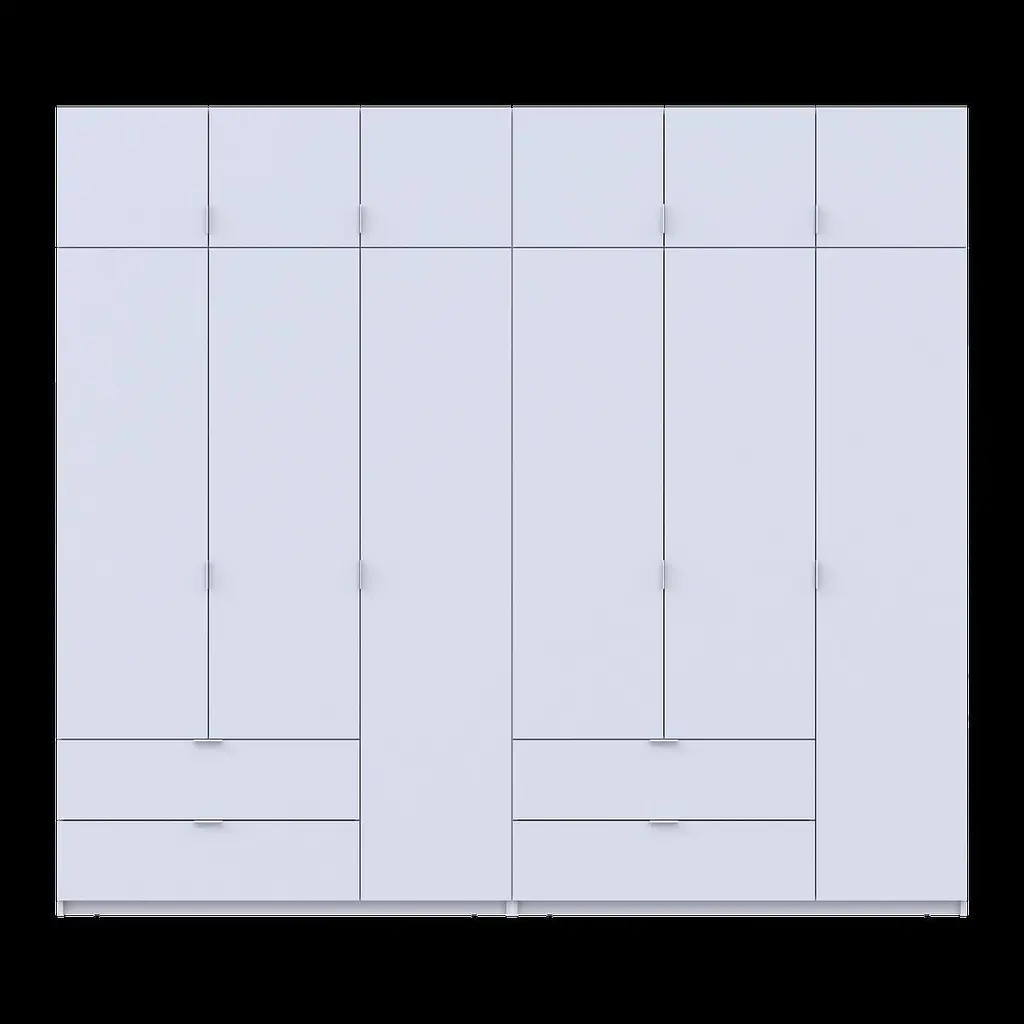 Розпашна Шафа для одягу Doros Лукас Білий 3+3 ДСП 270х50х240 (42005114) - фото 4