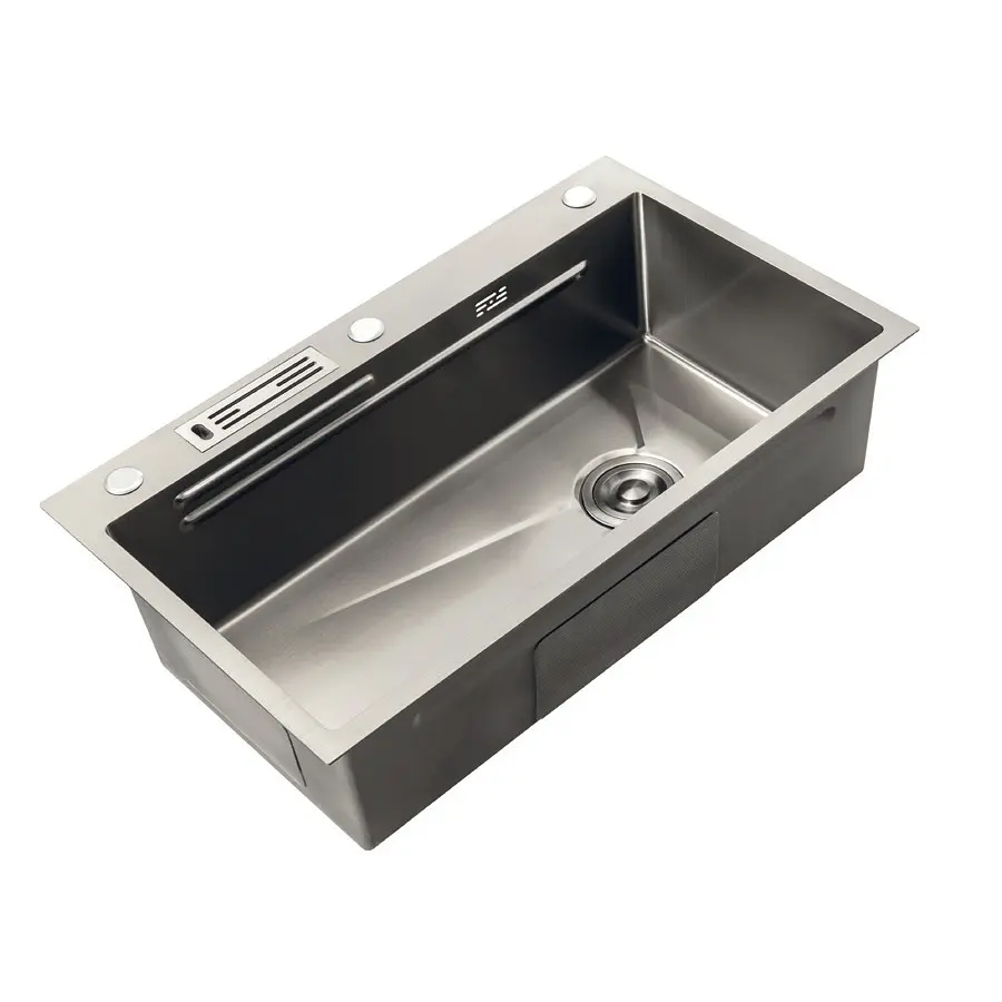 Кухонна мийка Mixxus Premium MH7545-SET-05 Nano-Silver MX9634, Нержавіюча сталь - фото 3