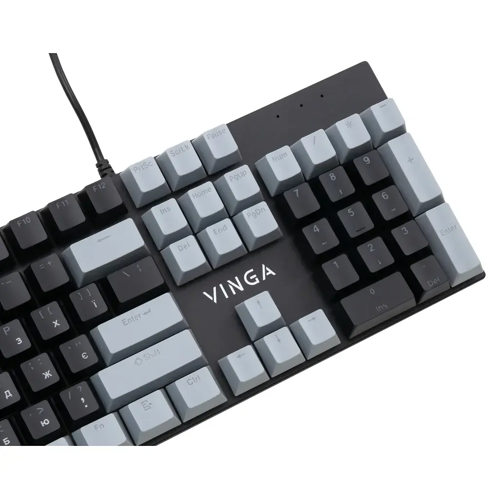 Клавіатура Vinga KBGM-090 LED Blue Switch USB Grey/Black (KBGM-090BL Grey/Black) - фото 6