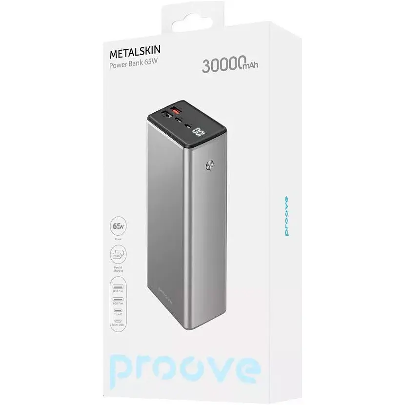 Внешний аккумулятор Proove Metalskin 30000mAh 65W (PBM365210004) [101140] - фото 3