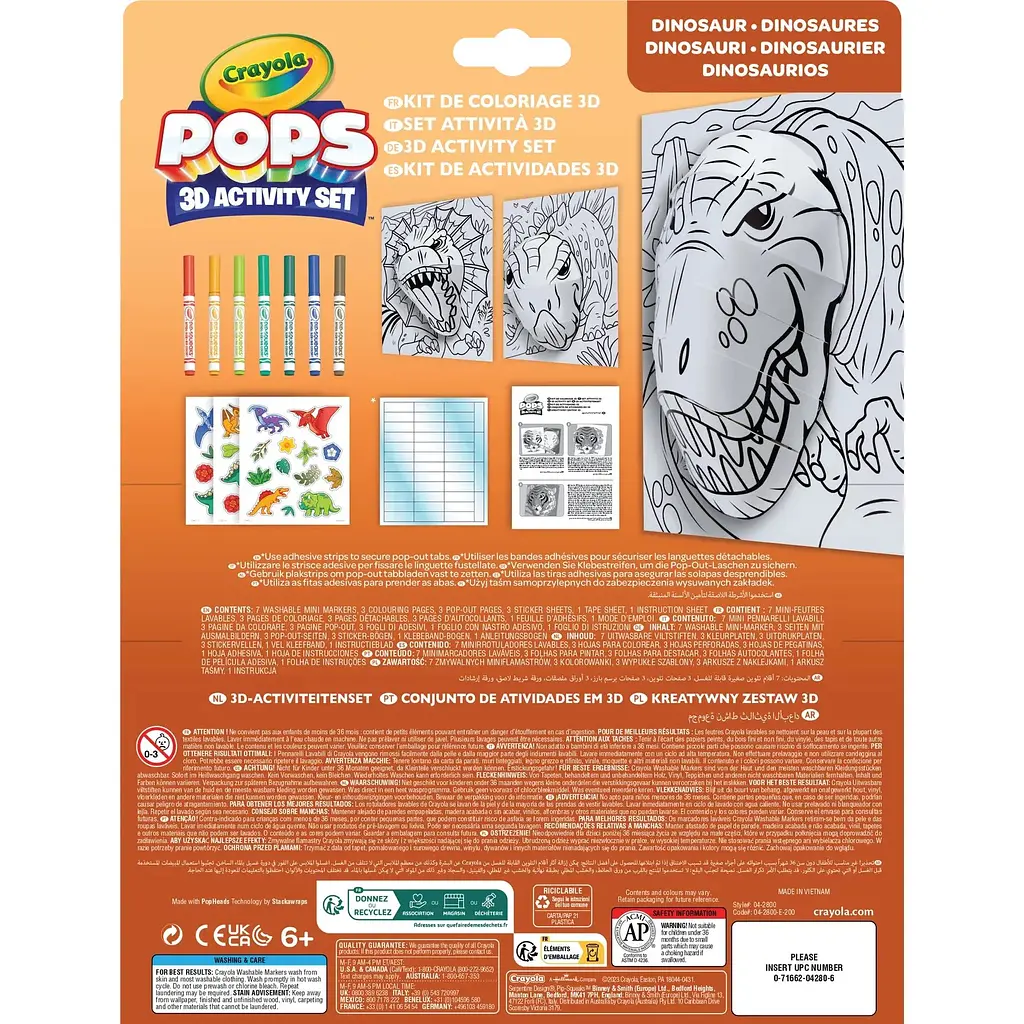 Набір для творчості Crayola Pops 3D Activity Set Динозаври з 7 фломастерами (04-2800) - фото 2