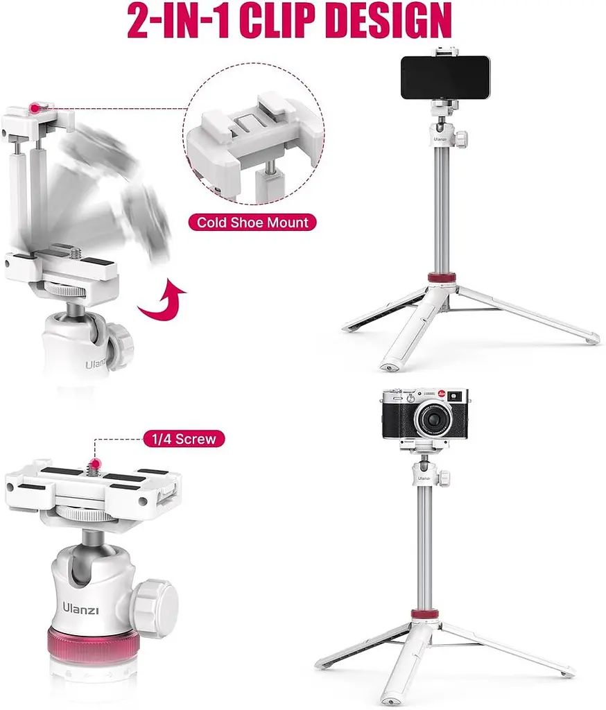 Штатив Ulanzi Vijim Multi-functional Mini Tripod White (UV-2503A MT-44 white) (2503A) - фото 3