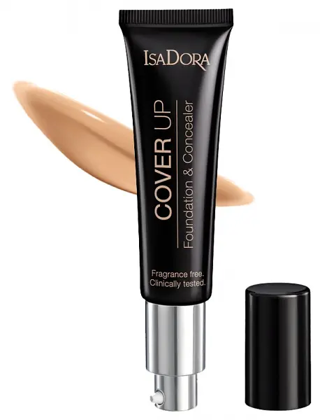 Тональна основа - консилер для обличчя IsaDora Cover Up Foundation & Concealer, відтінок 62 (Nude Cover), об'єм 35 мл (492810) - фото 2