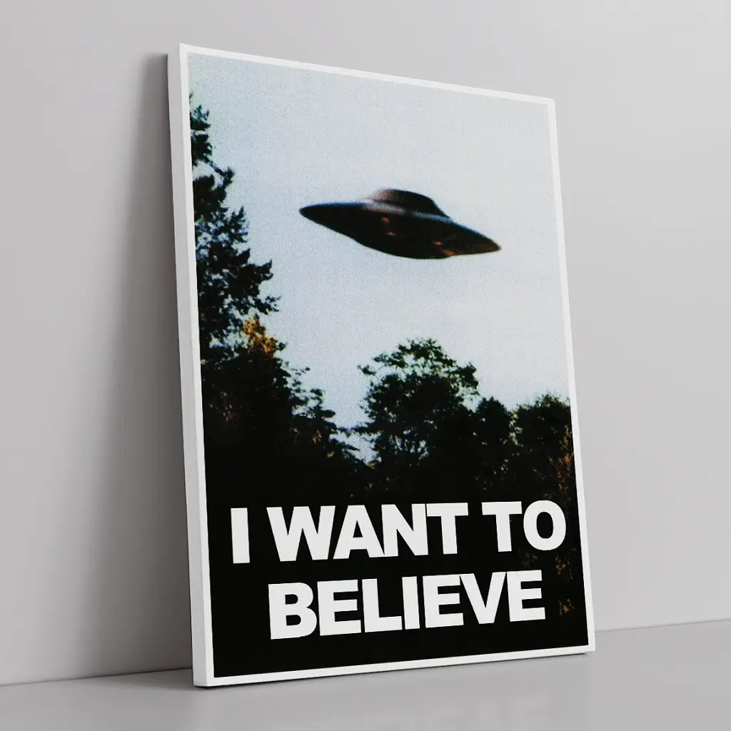 Інтер'єрна картина Цілком таємно, X-Files, I want to believe, НЛО, UFO, серіал, інтер'єрний постер, 85×60 см (id1578) - фото 2