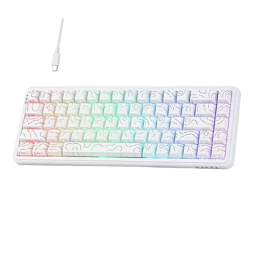 Клавіатура Ajazz AK680 Max RGB Printed White - фото 2
