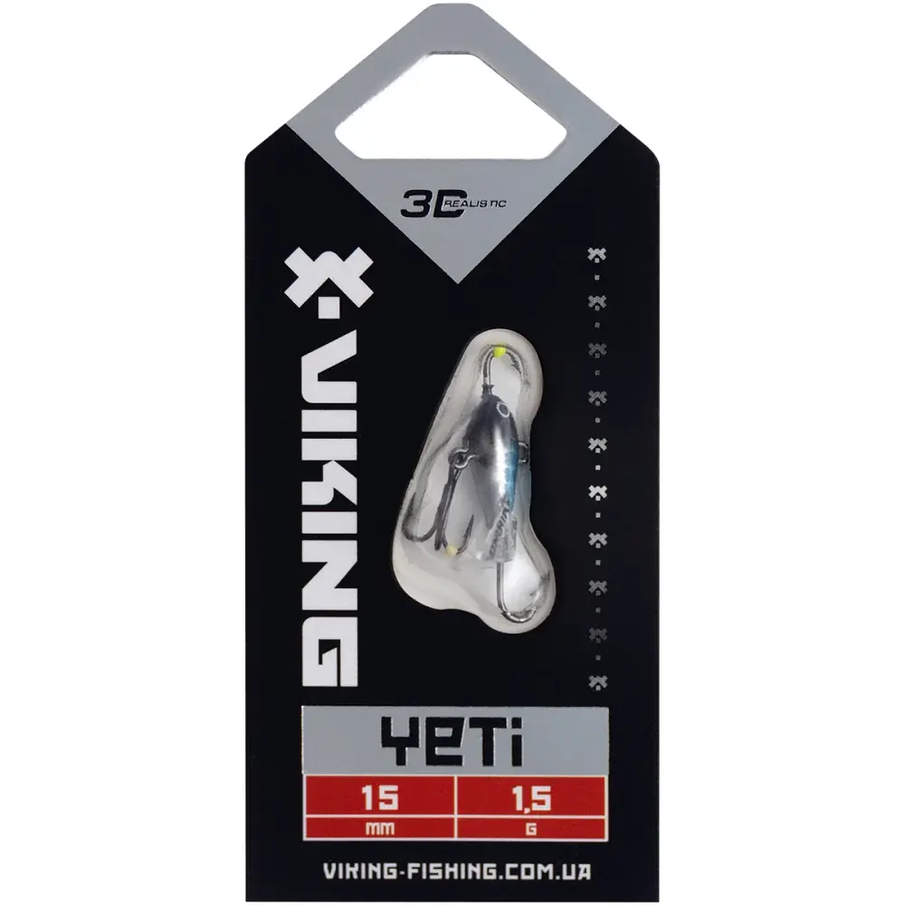 Балансир Viking Fishing Yeti Ice Jig 15mm 1.5g #03 Light Blue Glam - фото 2