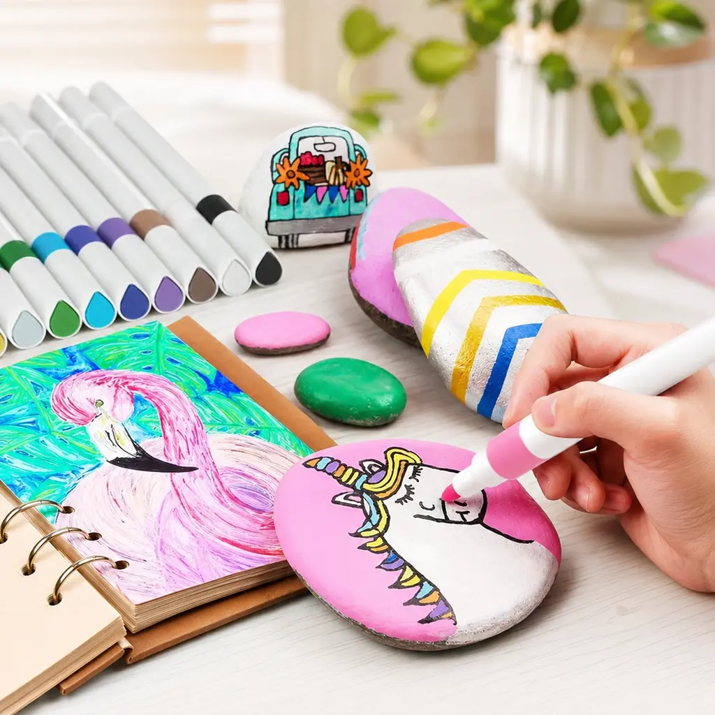 Акварельні маркери 24 Water color pen / Набір маркерів у білому відерці / Художні маркери - фото 3