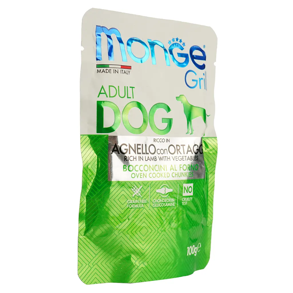Вологий корм Monge Dog Grill з ягням та овочами, 100 г (70013161) - фото 2