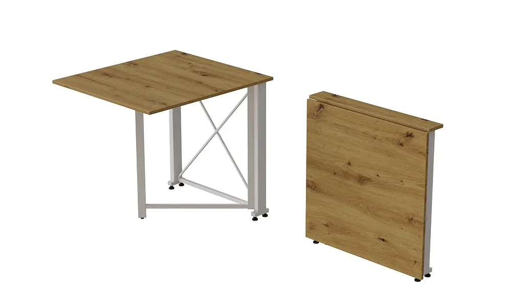 Стіл-книга трансформер Оріон 1 Ferrum-decor 750x810x730 Білий метал ДСП Дуб Артізан 16 мм (FRD-104609) - фото 4