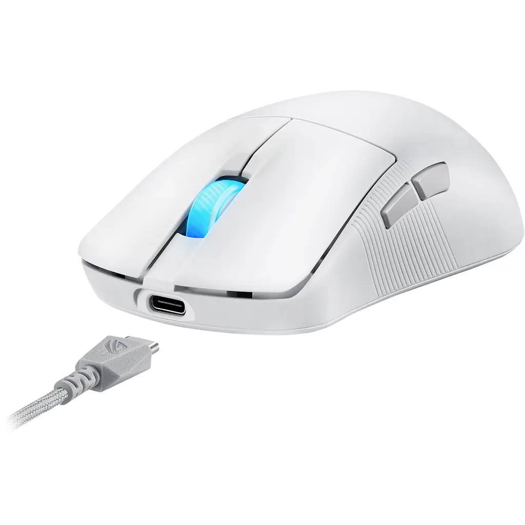 Мишка ASUS ROG Harpe Ace Mini Wireless/Bluetooth/USB White (90MP03Z0-BMUA10) - фото 4