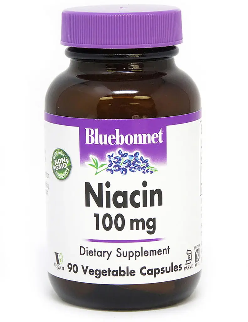 Вітаміни та мінерали Bluebonnet Nutrition Niacin 100 mg, 90 вегакапсул - фото 1