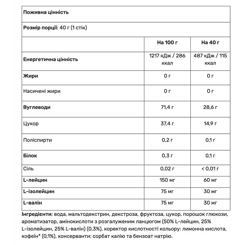 Енергетичний гель Quamtrax Energy Gel + caffeine банан 18 шт. х 40 г - фото 3