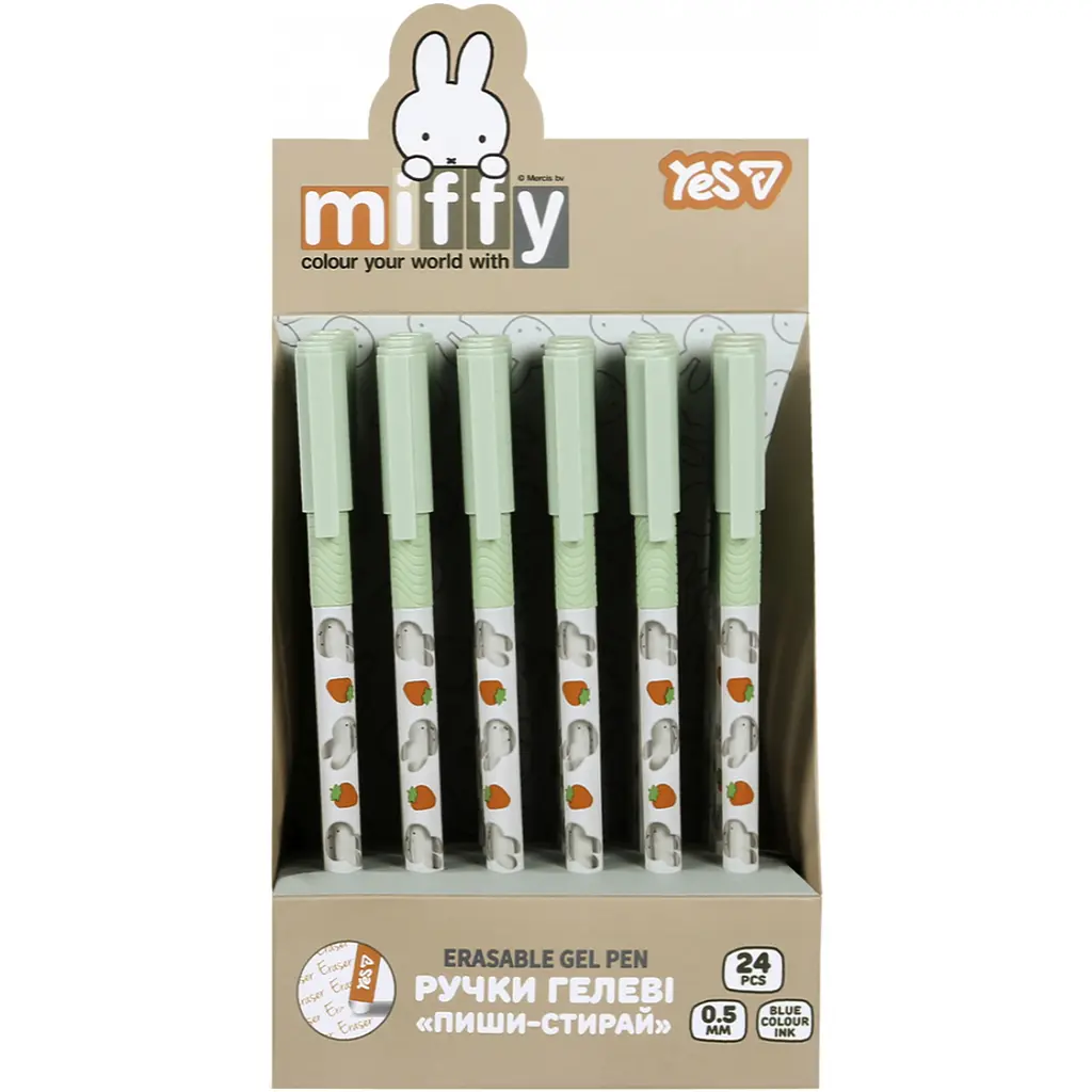Ручка гелева пиши-стирай Yes Miffy 0.7 мм синя (420494) - фото 3