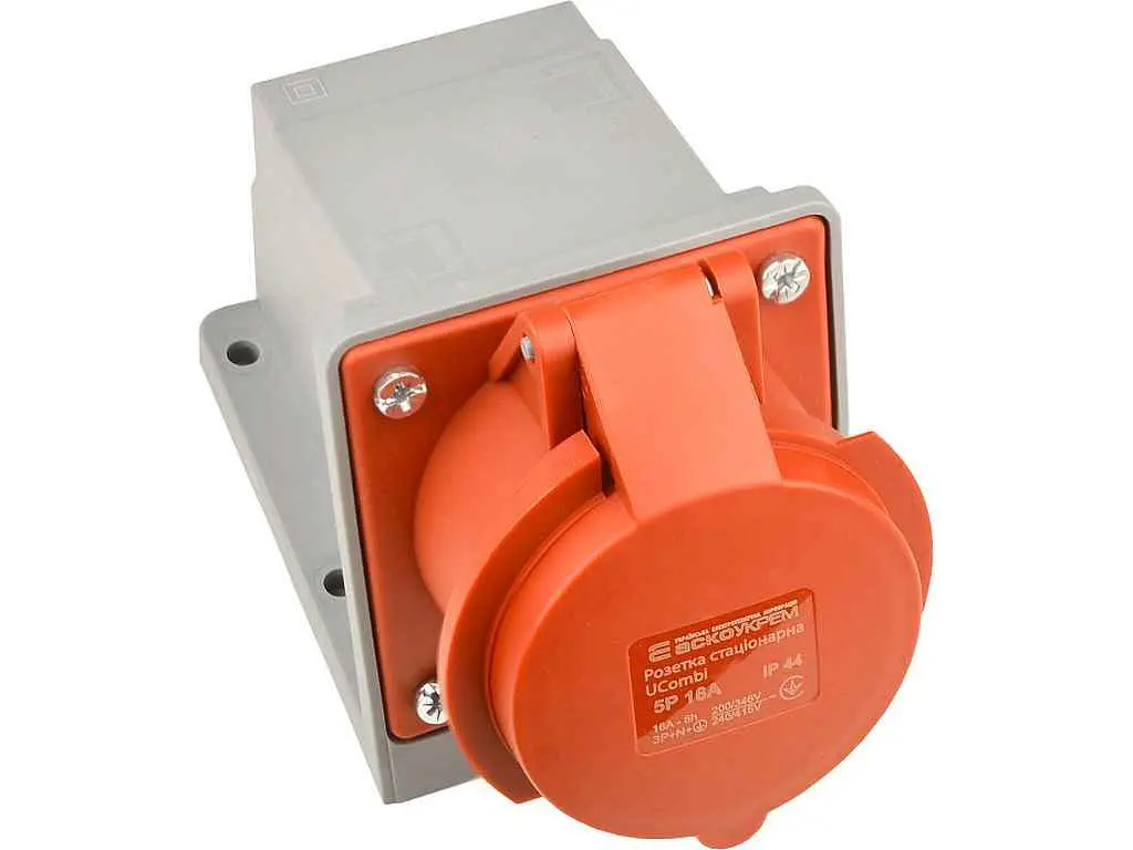Розетка стаціонарна АСКО серії UСombi 5P 16A IP 44 - фото 2