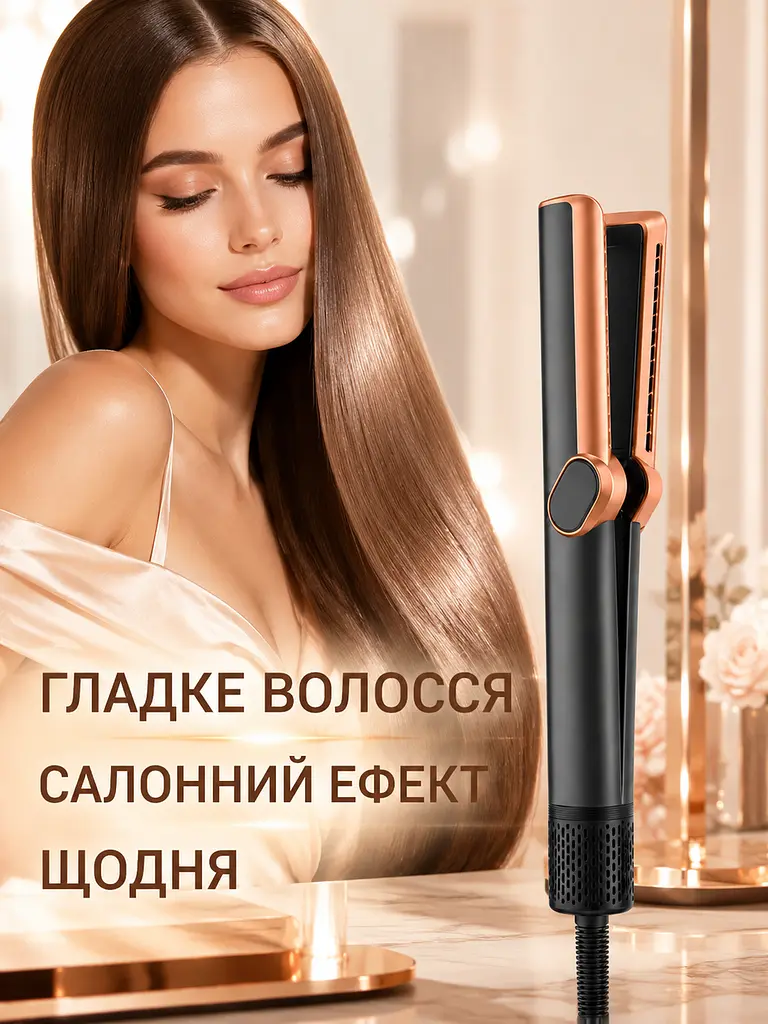 Фен-стайлер чорний 1000 W з LED-дисплеєм для вологого та сухого волосся (49676042), Чорний - фото 7
