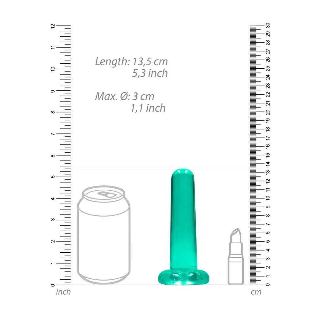 Фалоімітатор Realrock Crystal Clear Dildo 5.3", 13.5 см (зелений) - фото 3