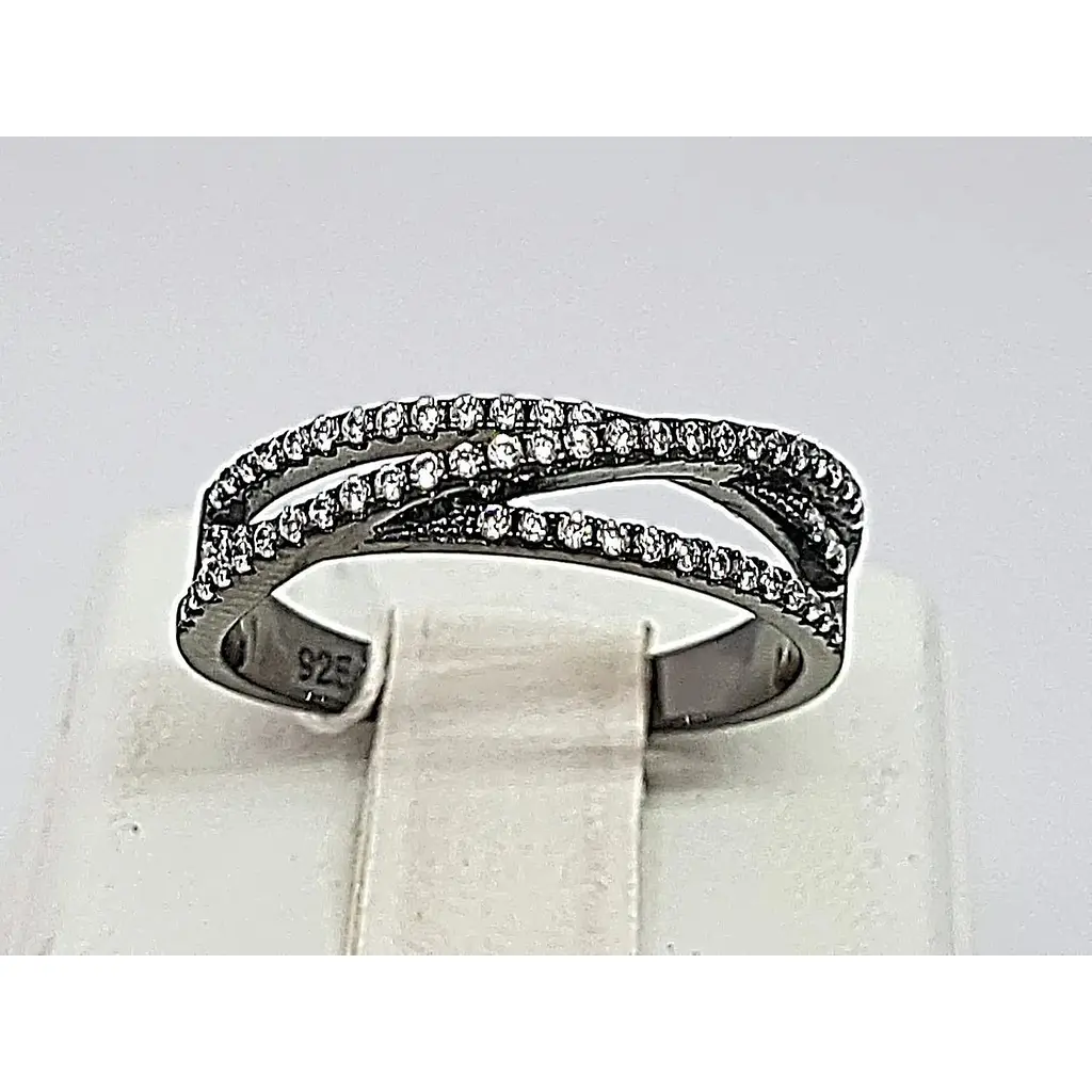 Срібне кільце Золотий квартал з фіанітами. Артикул 308991 18 - фото 4