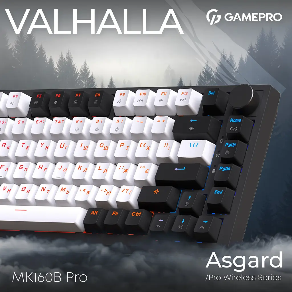Клавіатура бездротова GamePro Asgard Valhalla QLAB Sakura Switch Black (MK160-B-QS-PRO) - фото 5