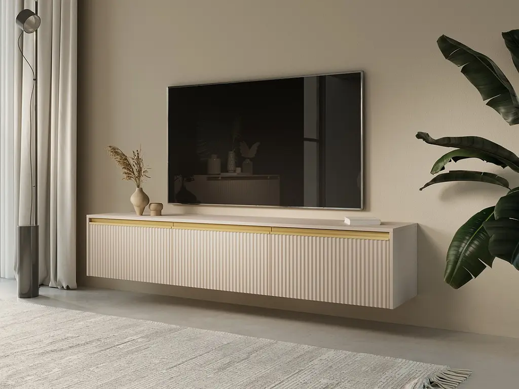 Тумба под ТВ Perfect Home Роял / Royal RTV180 3-дверная Бежевый (PFH-091293) - фото 5