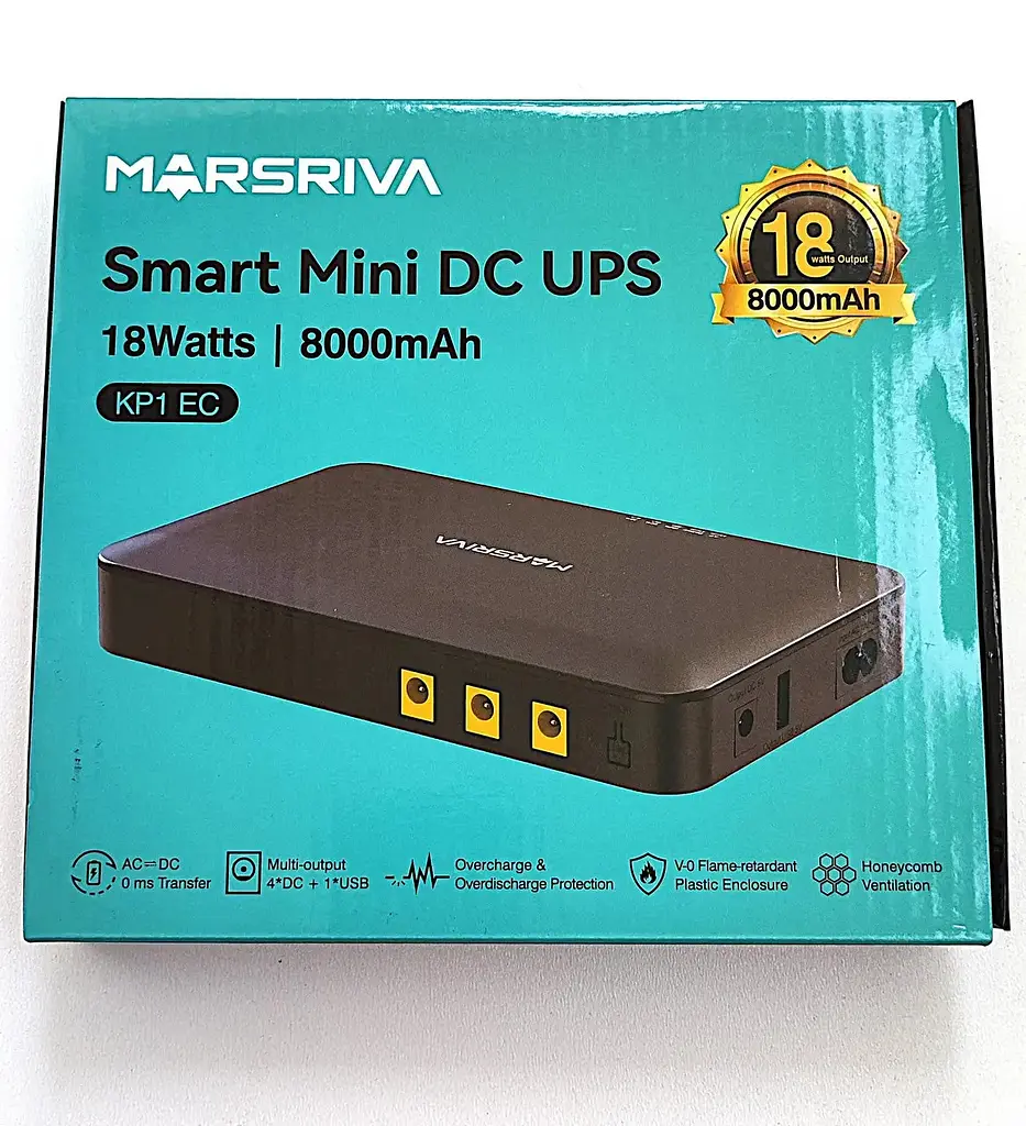 Мини ИБП Marsriva KP1EC 240VAC,4хDC+USB OUT, 2x5V/9V/2x12V1.5A 18W 8000Ah Li-Pol - фото 5