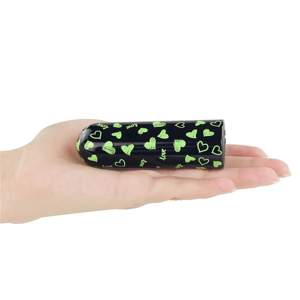 Вібратор для клітора Lovetoy Heart Massager Glow In The Dark 8.5 см чорний - фото 11