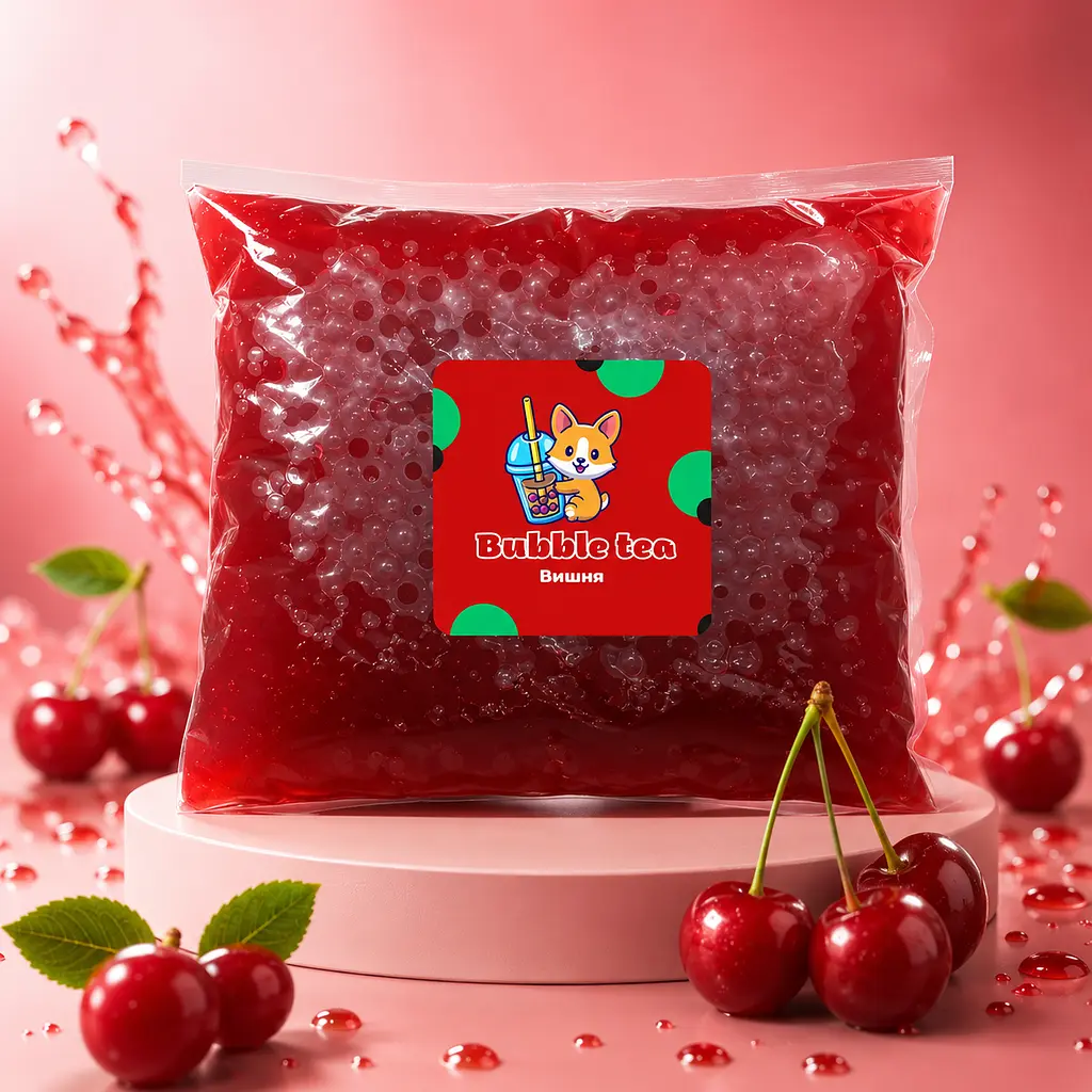 Bubble tea кульки смак "Вишня" 1.25кг Дой пак - фото 2