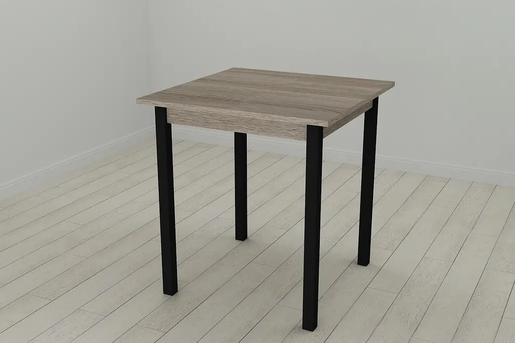 Стол кухонный Ferrum-decor Диего 75x80x80 Черный ДСП Сонома Трюфель 16мм (FRD-106310) - фото 3
