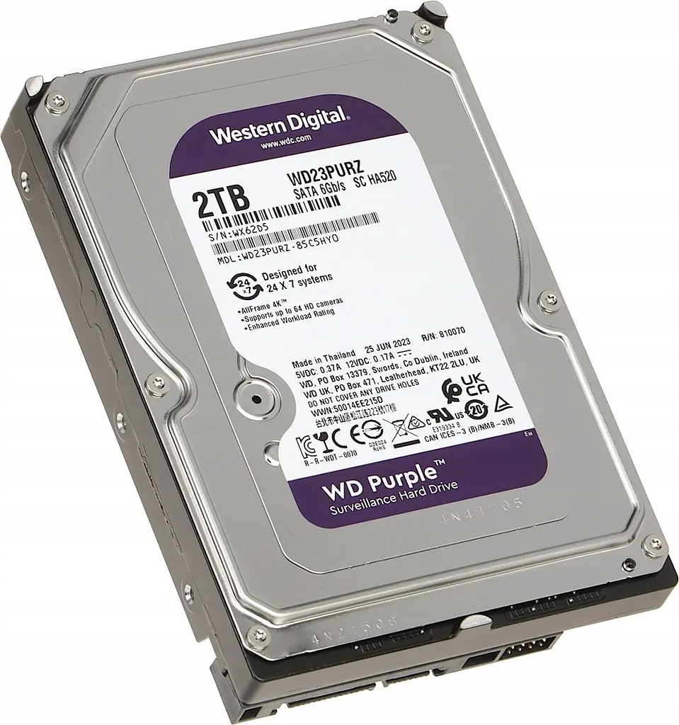Жорсткий диск Western Digital Purple 3.5" 2TB 5400rpm 64MB SATAIII (WD23PURZ) - фото 2