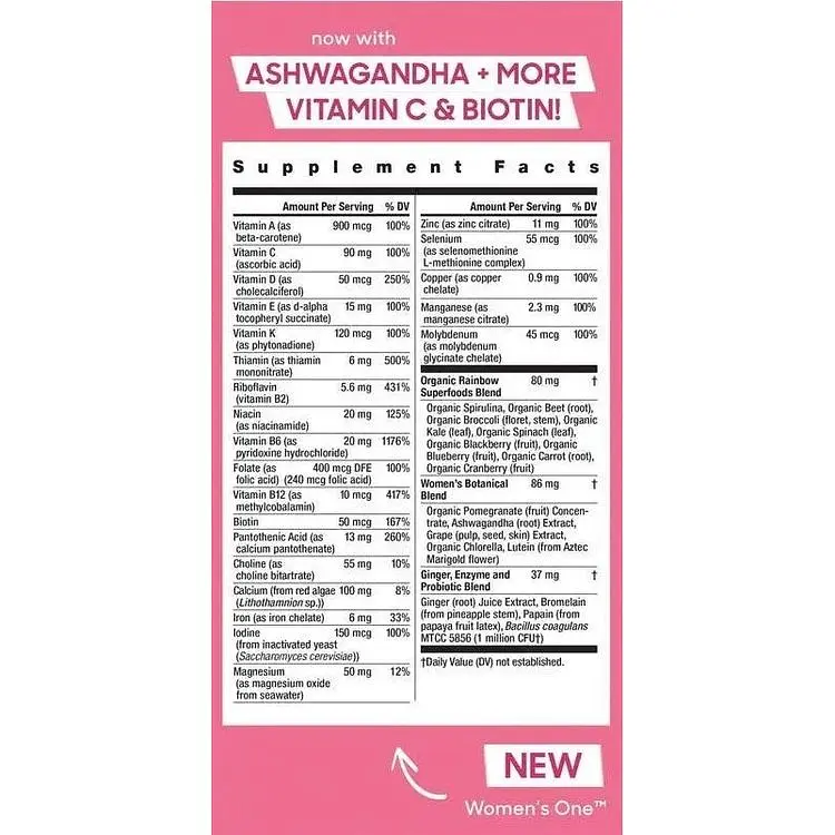 Мультивітаміни для жінок Rainbow Light Women's One 30 вегетаріанських таблеток - фото 3