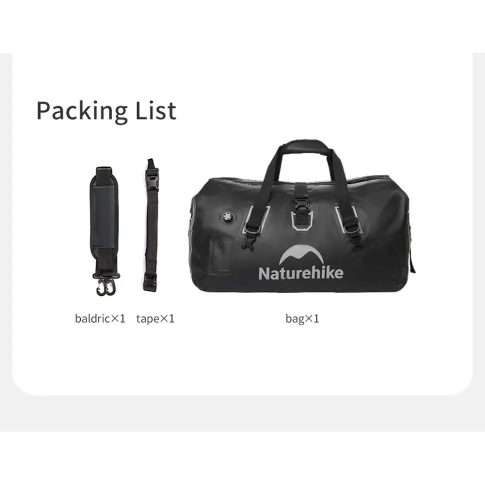 Водонепроникна дорожня сумка Naturehike CNK2450XB015, 60 л, чорна - фото 2