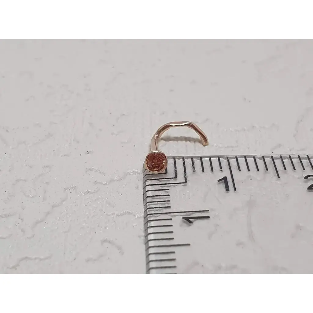 Золотая серьга-пирсинг в нос Dear с фианитом. 1023.3 Желтый - фото 3