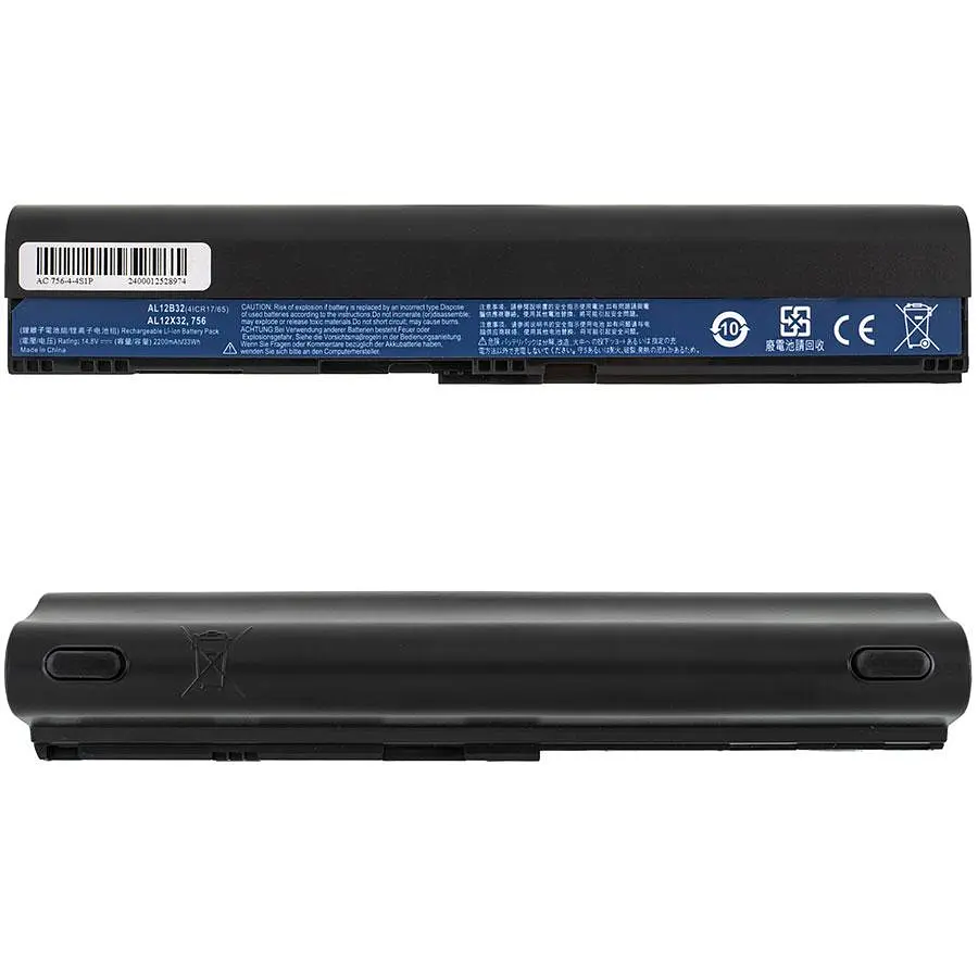 Батарея для ноутбука Acer AL12B32 (Aspire V5-121 V5-123 V5-131 V5-171) 14.8V 2200mAh Чорний - фото 2