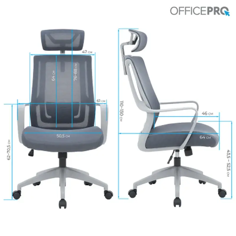 Офісне крісло OfficePro Harmony OC310-G-G-G (OC310-G-G-G) - фото 10