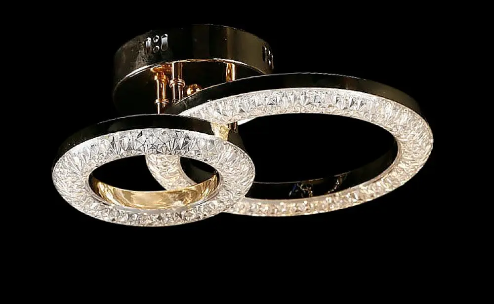 Люстра стельова LED Splendid Ray LT8003/1+1, 80W, золото, білий, сучасний стиль з пультом, димер - фото 3
