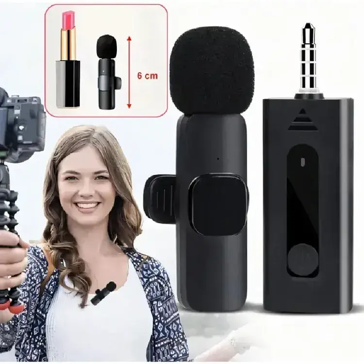 Мікрофон K35 AUX петличний бездротовий приймач + мікрофон Black (17615) - фото 5