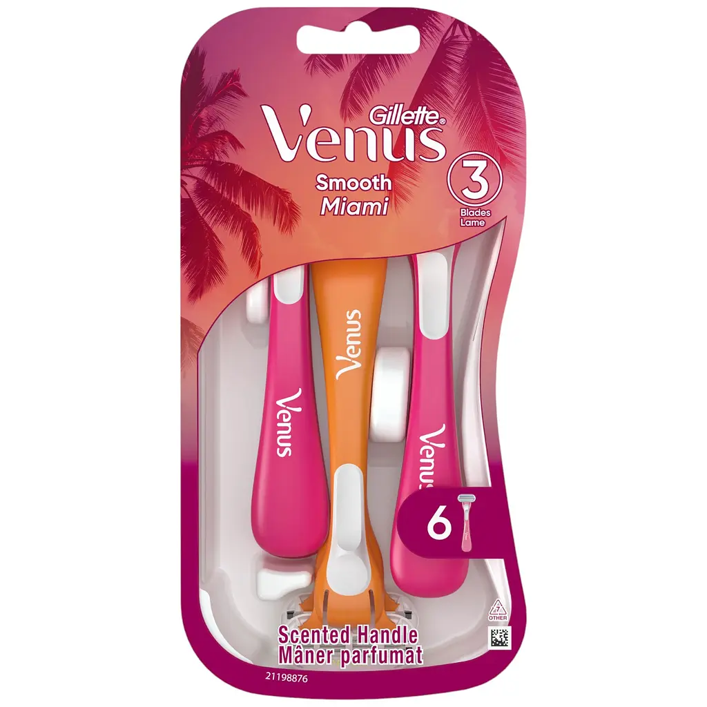 Одноразовые станки для бритья Gillette Venus Smooth Miami женские 6 шт. - фото 2