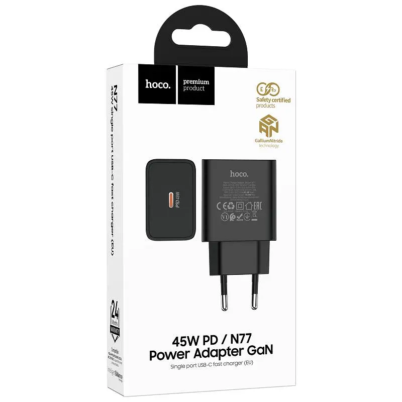 МЗП Hoco N77 Star PD45W (1USB-C) Black - фото 2