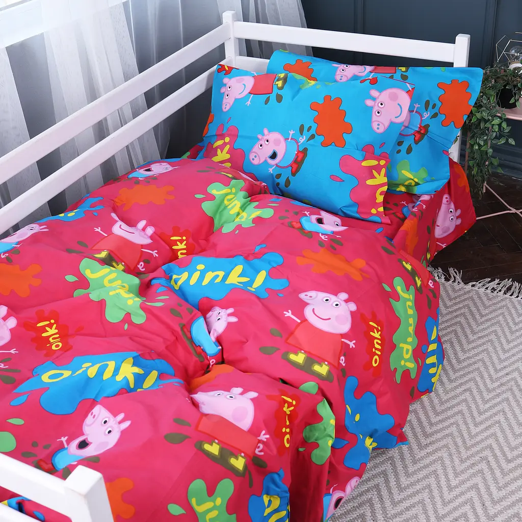Підковдра на блискавці MirSon Kids Time 17-0507 Peppa, бязь, 210х143 см, різнокольорова - фото 3