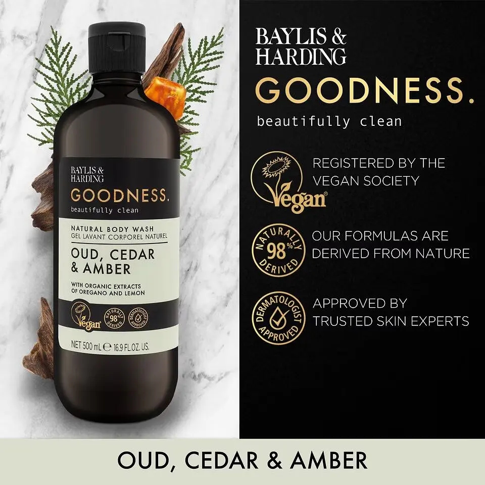 Гель для душу Baylis & Harding Goodness Oud, Cedar & Amber 500 мл - фото 2