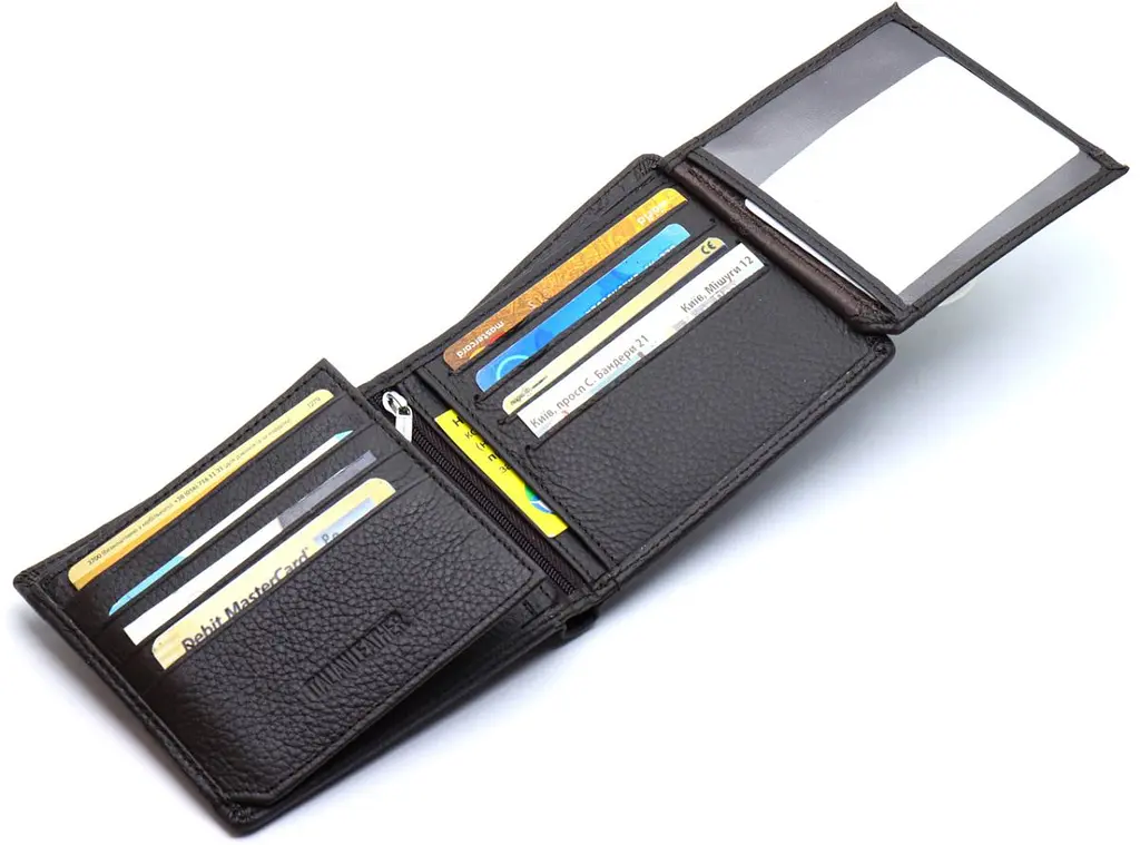 Чоловіче портмоне з натуральної шкіри ST Leather ST153 чорне 10,5 см - фото 4